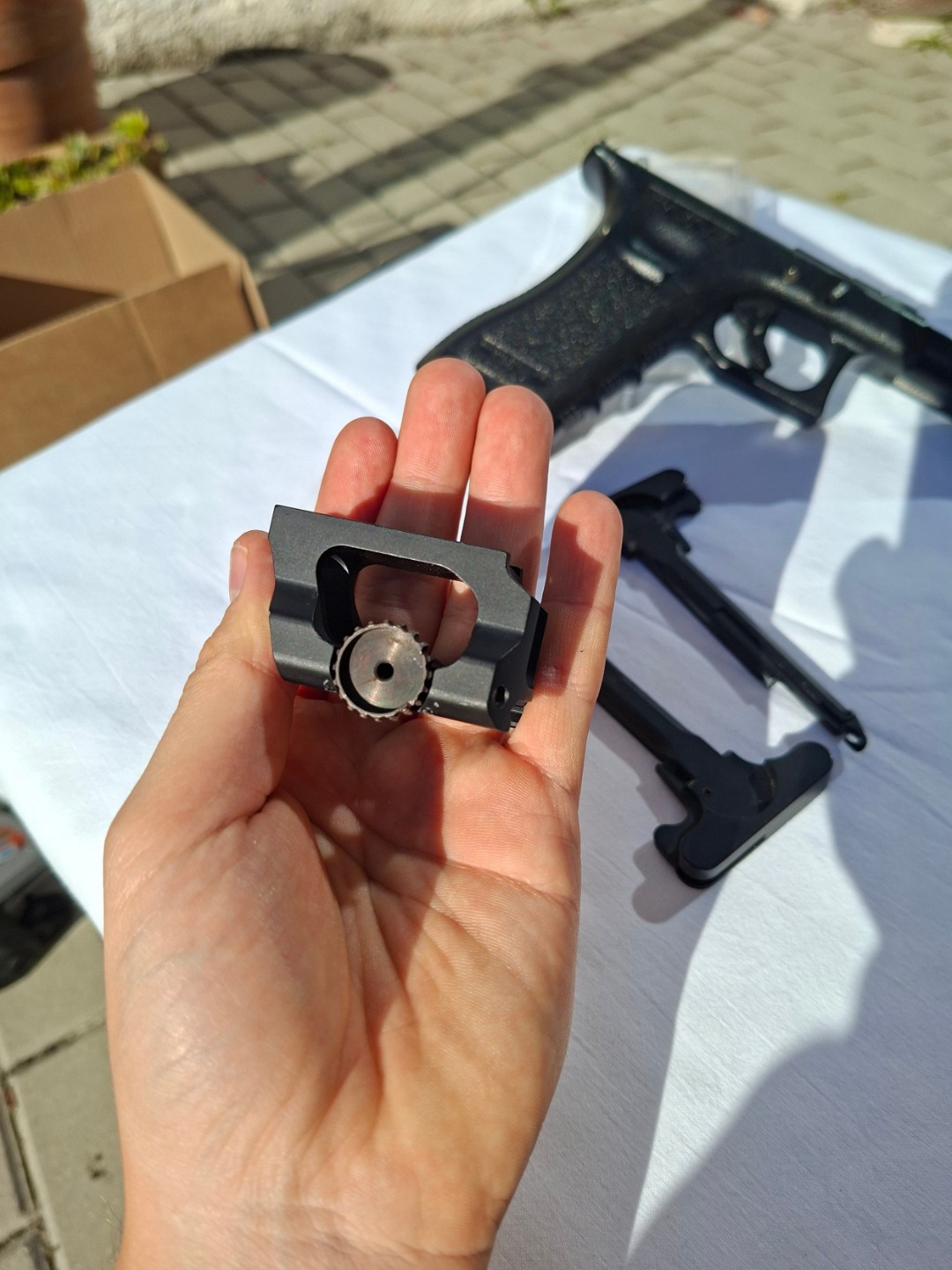 Custom montáž pro airsoft kolimátory typu T1
